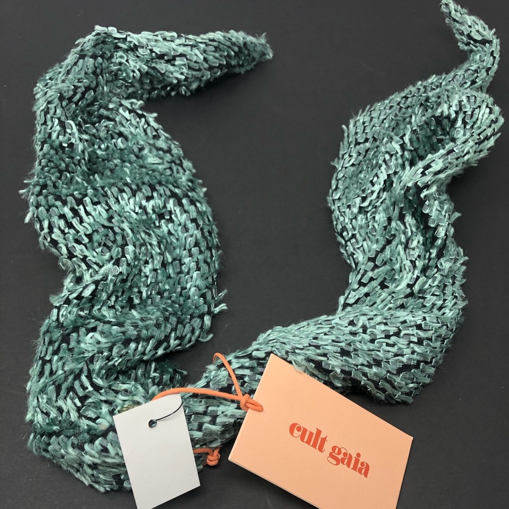 Cult Gaia Turband Knotted Frayed Chiffon Headband